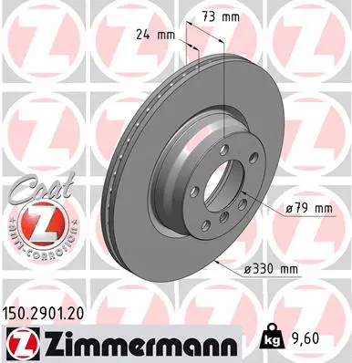 Stabdžių diskas ZIMMERMANN 150.2901.20