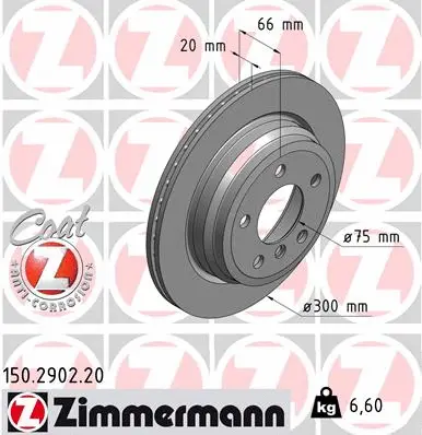 Stabdžių diskas ZIMMERMANN 150.2902.20