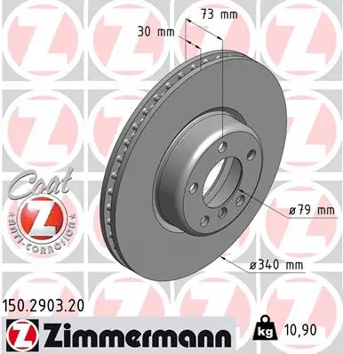 Stabdžių diskas ZIMMERMANN 150.2903.20