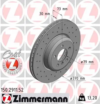 Stabdžių diskas ZIMMERMANN 150.2911.52