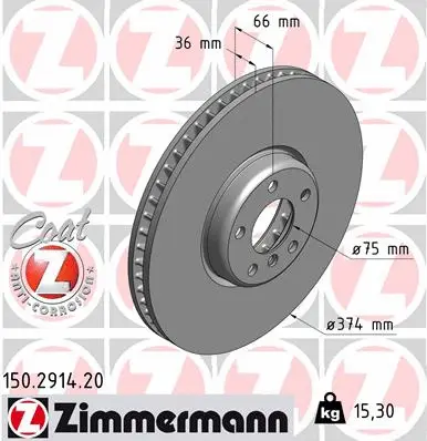 Stabdžių diskas ZIMMERMANN 150.2914.20