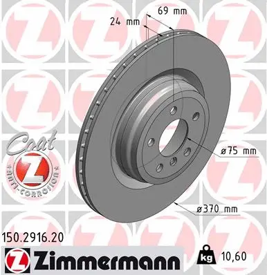 Stabdžių diskas ZIMMERMANN 150.2916.20