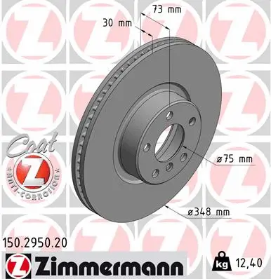 Stabdžių diskas ZIMMERMANN 150.2950.20