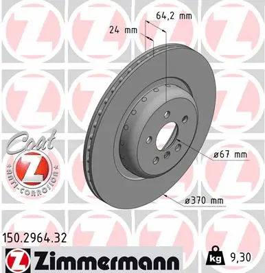 Stabdžių diskas ZIMMERMANN 150.2964.32