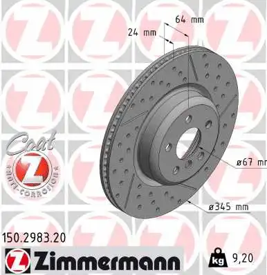 Stabdžių diskas ZIMMERMANN 150.2983.20