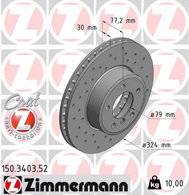 Stabdžių diskas ZIMMERMANN 150.3403.52