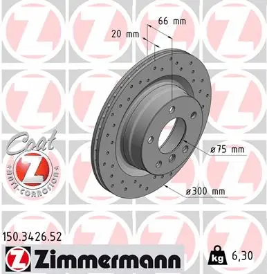 Stabdžių diskas ZIMMERMANN 150.3426.52