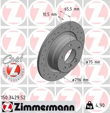 Stabdžių diskas ZIMMERMANN 150.3429.52