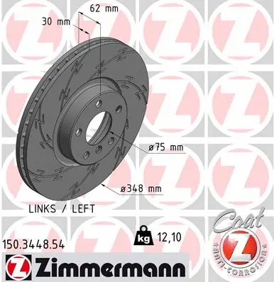 Stabdžių diskas ZIMMERMANN 150.3448.54