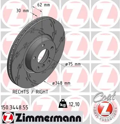 Stabdžių diskas ZIMMERMANN 150.3448.55