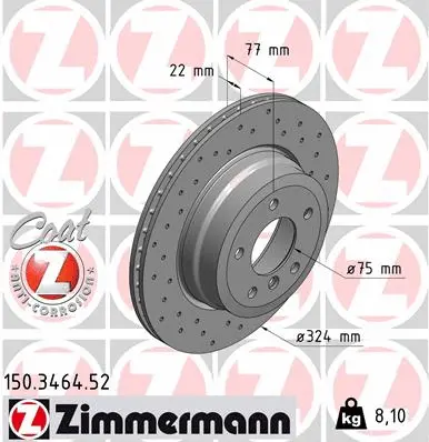 Stabdžių diskas ZIMMERMANN 150.3464.52