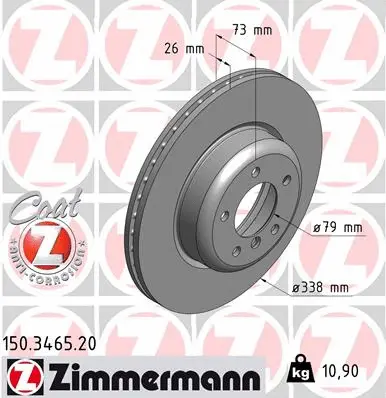 Stabdžių diskas ZIMMERMANN 150.3465.20