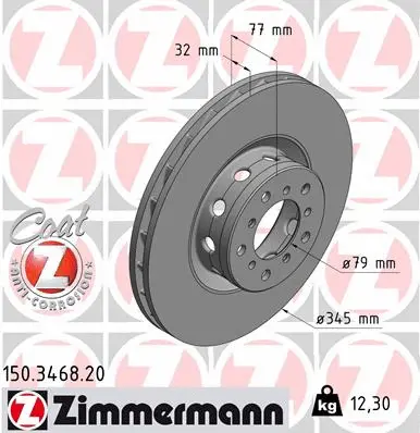 Stabdžių diskas ZIMMERMANN 150.3468.20