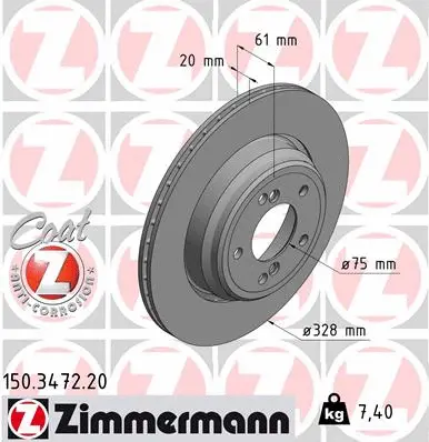Stabdžių diskas ZIMMERMANN 150.3472.20