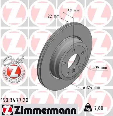 Stabdžių diskas ZIMMERMANN 150.3477.20