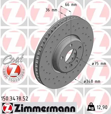 Stabdžių diskas ZIMMERMANN 150.3478.52