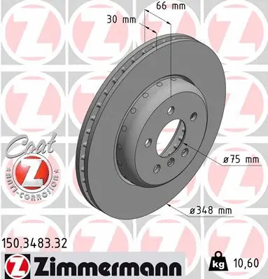 Stabdžių diskas ZIMMERMANN 150.3483.32