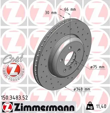 Stabdžių diskas ZIMMERMANN 150.3483.52