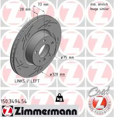 Stabdžių diskas ZIMMERMANN 150.3494.54
