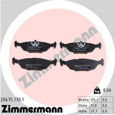 Diskinių stabdžių trinkelių rinkinys ZIMMERMANN 20675.170.1