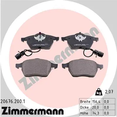 Diskinių stabdžių trinkelių rinkinys ZIMMERMANN 20676.200.1
