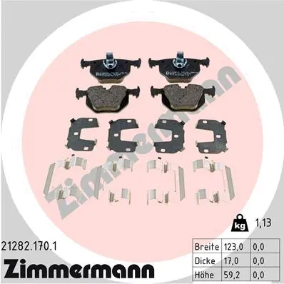 Diskinių stabdžių trinkelių rinkinys ZIMMERMANN 21282.170.1