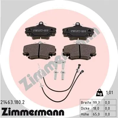 Diskinių stabdžių trinkelių rinkinys ZIMMERMANN 21463.180.2