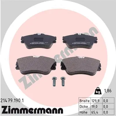Diskinių stabdžių trinkelių rinkinys ZIMMERMANN 21479.190.1