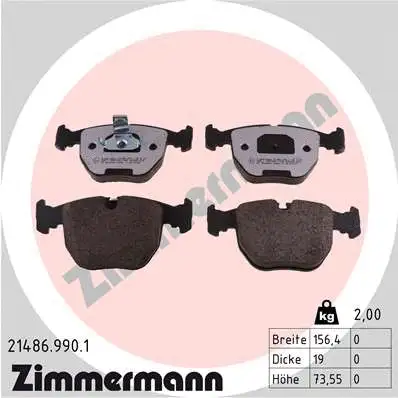 Diskinių stabdžių trinkelių rinkinys ZIMMERMANN 21486.990.1