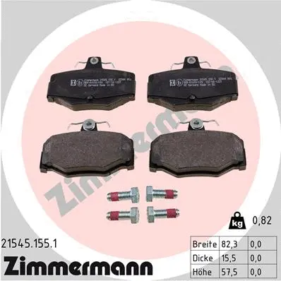 Diskinių stabdžių trinkelių rinkinys ZIMMERMANN 21545.155.1