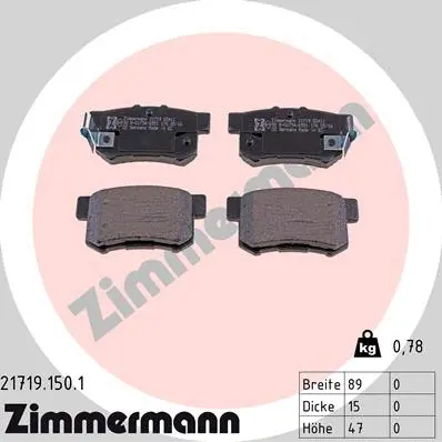 Diskinių stabdžių trinkelių rinkinys ZIMMERMANN 21719.150.1