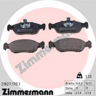 Diskinių stabdžių trinkelių rinkinys ZIMMERMANN 21827.170.1
