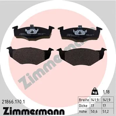 Diskinių stabdžių trinkelių rinkinys ZIMMERMANN 21866.170.1