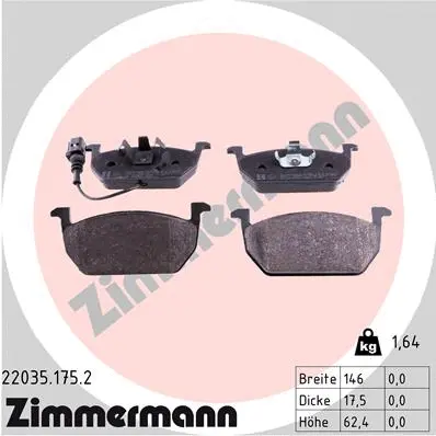 Diskinių stabdžių trinkelių rinkinys ZIMMERMANN 22035.175.2