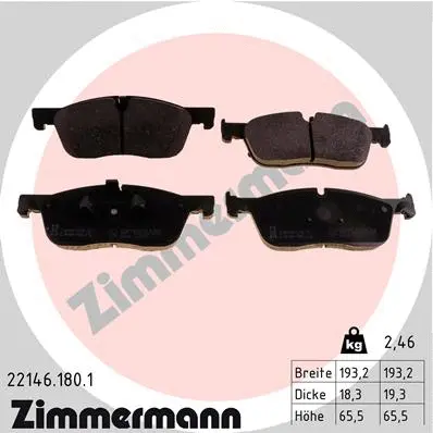 Diskinių stabdžių trinkelių rinkinys ZIMMERMANN 22146.180.1