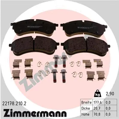 Diskinių stabdžių trinkelių rinkinys ZIMMERMANN 22178.210.2