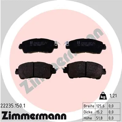 Diskinių stabdžių trinkelių rinkinys ZIMMERMANN 22235.150.1