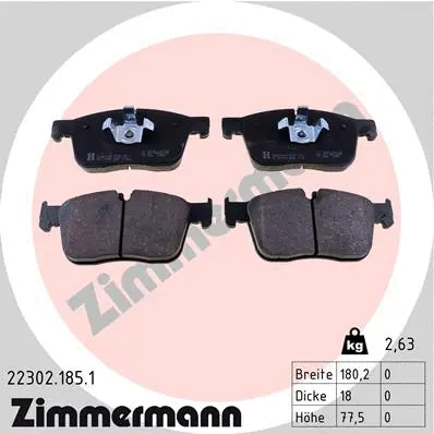 Diskinių stabdžių trinkelių rinkinys ZIMMERMANN 22302.185.1
