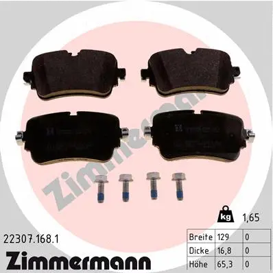 Diskinių stabdžių trinkelių rinkinys ZIMMERMANN 22307.168.1