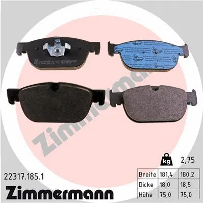 Diskinių stabdžių trinkelių rinkinys ZIMMERMANN 22317.185.1
