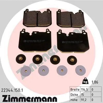 Diskinių stabdžių trinkelių rinkinys ZIMMERMANN 22344.150.1