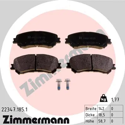 Diskinių stabdžių trinkelių rinkinys ZIMMERMANN 22347.185.1