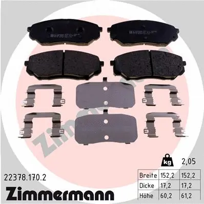 Diskinių stabdžių trinkelių rinkinys ZIMMERMANN 22378.170.2