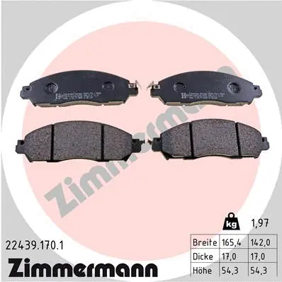 Diskinių stabdžių trinkelių rinkinys ZIMMERMANN 22439.170.1