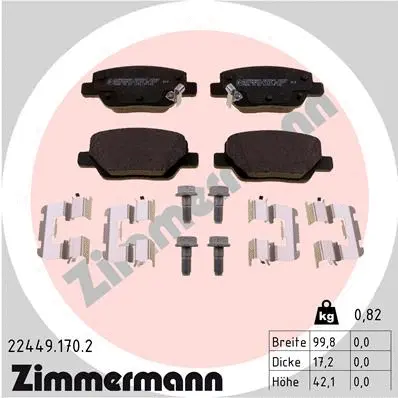 Diskinių stabdžių trinkelių rinkinys ZIMMERMANN 22449.170.2