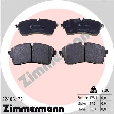 Diskinių stabdžių trinkelių rinkinys ZIMMERMANN 22485.170.1