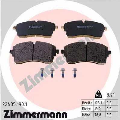 Diskinių stabdžių trinkelių rinkinys ZIMMERMANN 22485.190.1