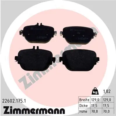 Diskinių stabdžių trinkelių rinkinys ZIMMERMANN 22602.175.1