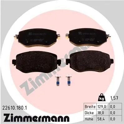Diskinių stabdžių trinkelių rinkinys ZIMMERMANN 22610.180.1