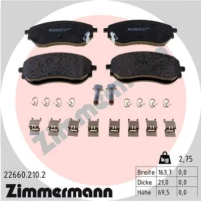 Diskinių stabdžių trinkelių rinkinys ZIMMERMANN 22660.210.2